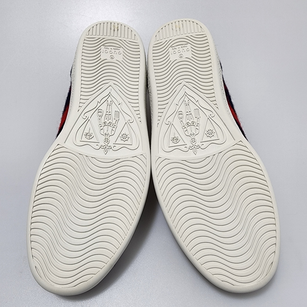 Gucci Ace Wool Sneakers GG Blue Red Men’s UK 7.5/US 8.5 - Picture 6 of 9